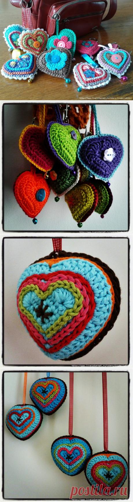 Веселые сердечки-брелочки. Мастер-класс.
