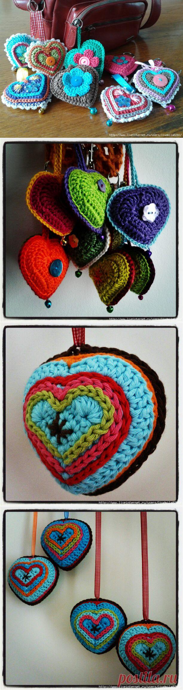 Веселые сердечки-брелочки. Мастер-класс.