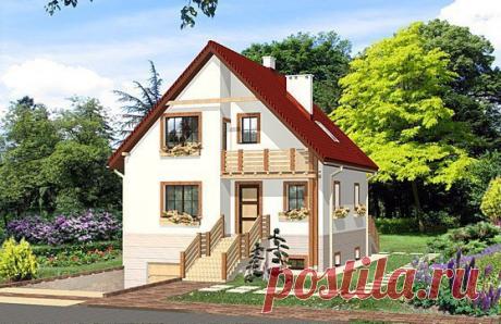 Эскиз проекта дома  Дом имеет в плане форму прямоугольника, накрыт двухскатной крышей