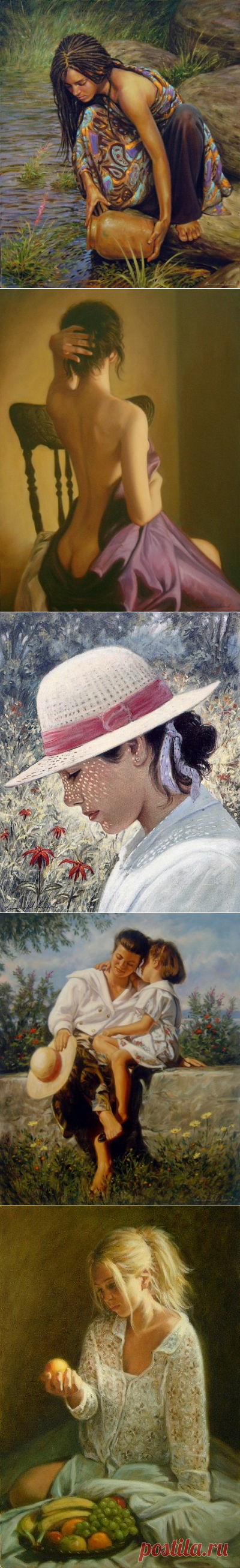 Художник Emmanuel Garant. Чувственность и элегантность женских образов.