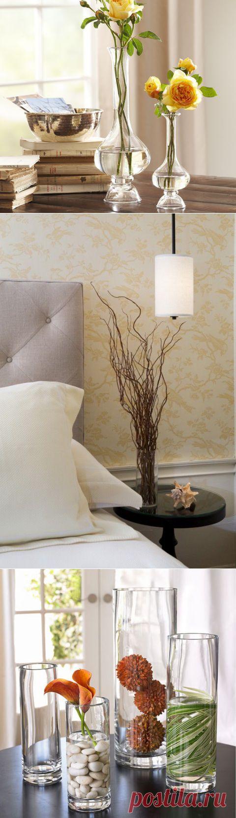 Идеи оригинальных композиций в вазах из стекла