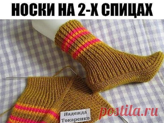 Носочки вяжутся на двух спицах.                                                                                    Набрала 49 петель на спицы №3. Провязала 30 рядов резинкой 1 на 1. Нашла среднюю петлю (25-ая), отметила её цветной нитью.  
 
В каждом лицевом ряду из этой петли вывязывала 5 петель (лиц, накид, лиц, накид, лицевая). Изнаночные ряды вязала как смотрит вязка. Когда на спице связалось