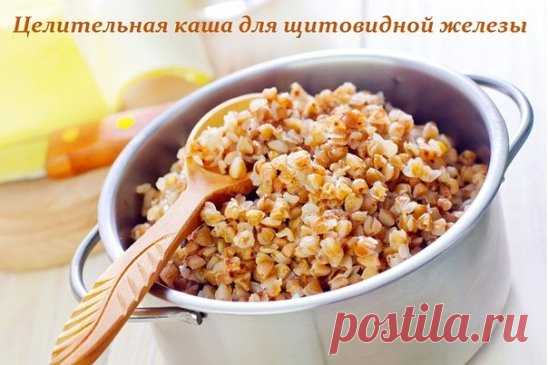 Рецепт целительной каши для щитовидки 
 
Нужно взять 100 г ядер гречки, 1 чайную ложку куркумы, 50 г сухой морской капусты, пол-литра воды, соль по вкусу. Гречку сварить как обычно. В почти готовую кашу добавить куркуму и морскую капусту, соль. Тщательно перемешать. 
 
Каша приобретет оранжево-желтый цвет и очень приятный вкус. Оказывается, куркума обладает способностью очищать кровь и издавна используется в лечебных целях. 
 
Морская капуста продается в аптеке, тоже всегда можно купить.