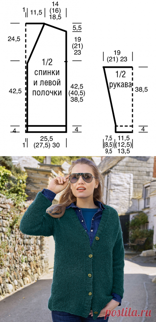 Кофта с V-образным вырезом