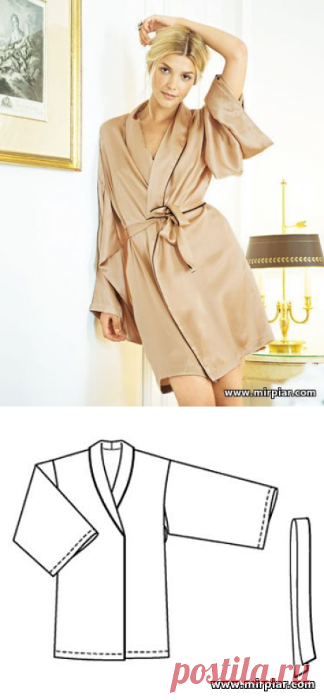free pattern, выкройки скачать, халат, кимоно, шитье, pattern sewing, скачать, одежда для дома, готовые выкройки, быстро и просто, MirPiar.com