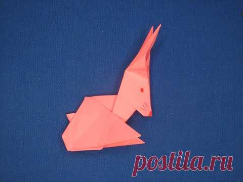 Кролик из бумаги оригами  Бумажный кролик  Paper rabbit origami Бумажный зайчик Заяц из бумаги