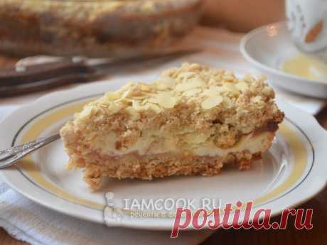 Овсяный пирог с творогом и яблоками — рецепт с фото