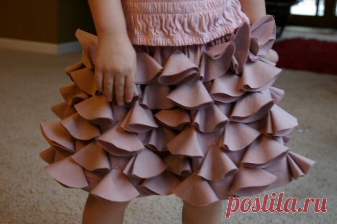 Как сшить нарядную пышную детскую юбку.