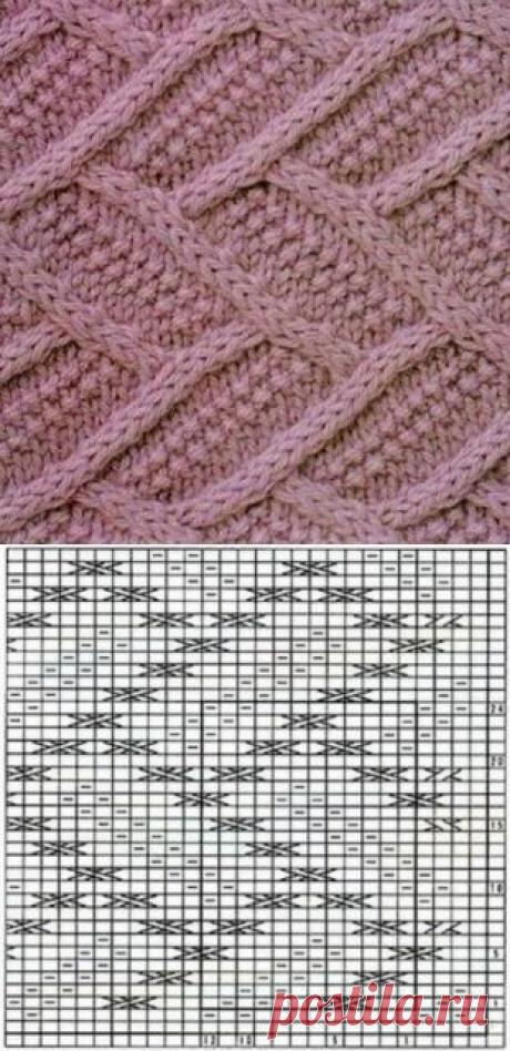 Геометрический узор спицами