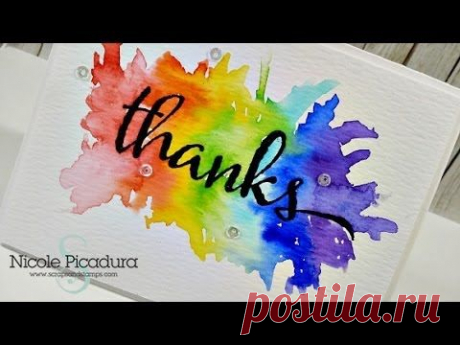 ▶ Watercolor Burst Card - Start-To-Finish #27 - YouTube