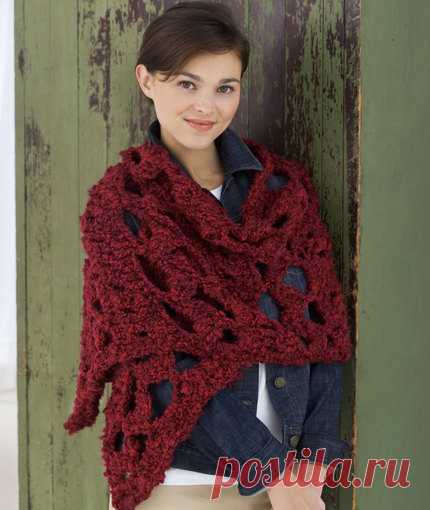 Crochet Lace Wrap | Red Heart