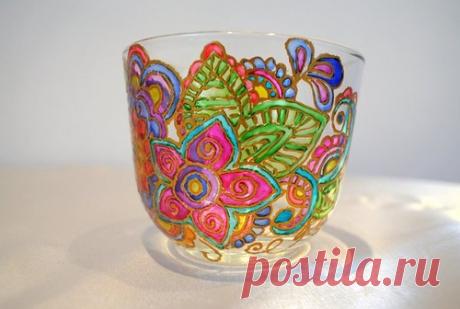 Роспись кофейной кружки в восточных мотивах - Калейдоскоп декора