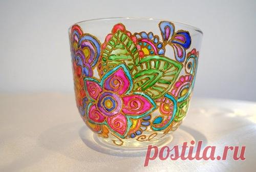 Роспись кофейной кружки в восточных мотивах - Калейдоскоп декора