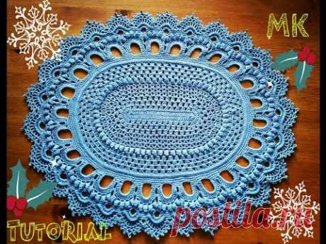 Овальный ковер крючком 27 ряд Crochet Oval Rug 27 round