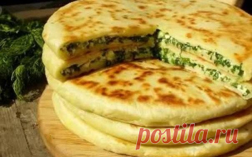 Хачапури с сыром и зеленью — Домашняя кулинария