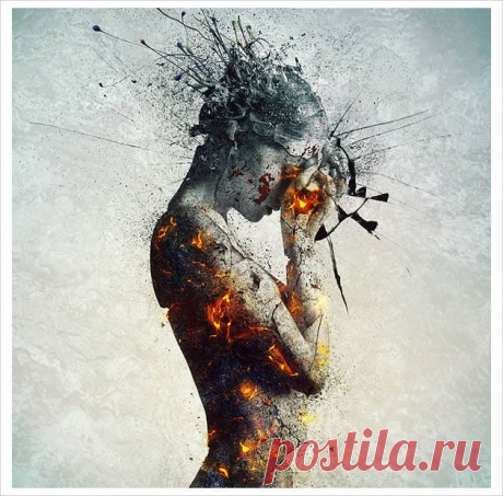 Эмоциональная, разрушающаяся статуя