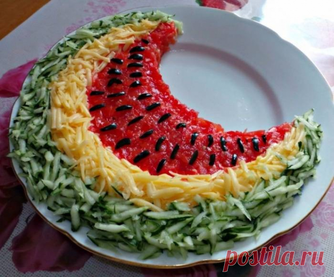 Салат «Арбузная долька» - рецепт с фото / Простые рецепты