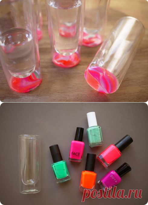 Бокалы с мраморным рисунком