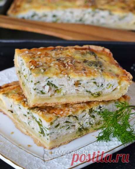 Открытый пирог с курицей и сыром: волшебный, сочный и сытный - невозможно устоять