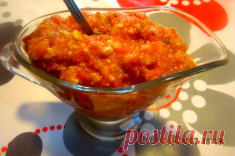 Соус Ромеско со свиной котлетой на косточке Танцы от плиты и до компа !!
Для соуса надо:Острый перец - 2-3 шт,помидоры -3шт, миндаль -30г,чеснок -3 зубчика,кусочек белого хлеба -1шт,виноградный уксус - 2стл.
Помидоры почистила, порезала, удал…