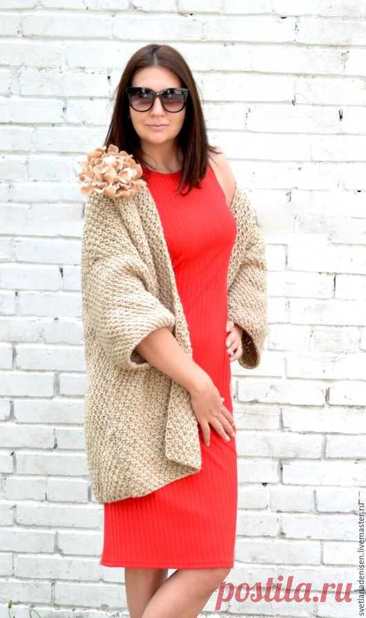 Купить Кардиган вязаный, крупная вязка 