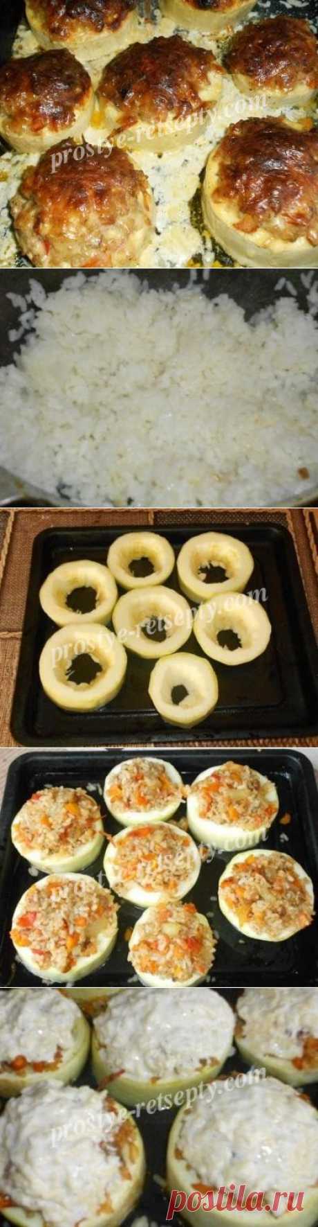 Кабачки фаршированные мясом и рисом в духовке: рецепт с фото пошагово