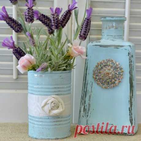 Glass Bottle and Tin Can Repurpose
