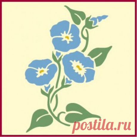 Plantilla Morning Glory 5.5 x 7.75 Arreglos florales Ramo Borde Colonial Romántico DIY Florero Decoración Pintura Artesanía-La Plantilla Artística - Etsy Chile