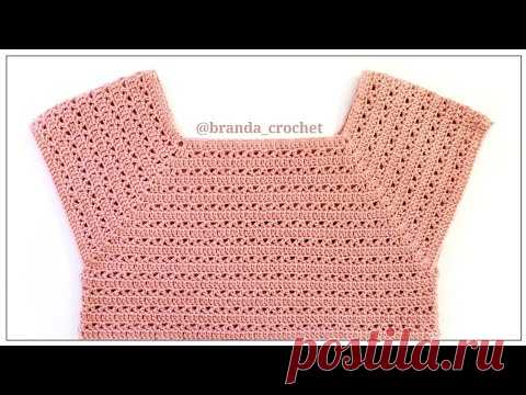 كروشيه بلوزه صيفي سهلة وتناسب اي مقاس/ كروشيه الصدر المربع