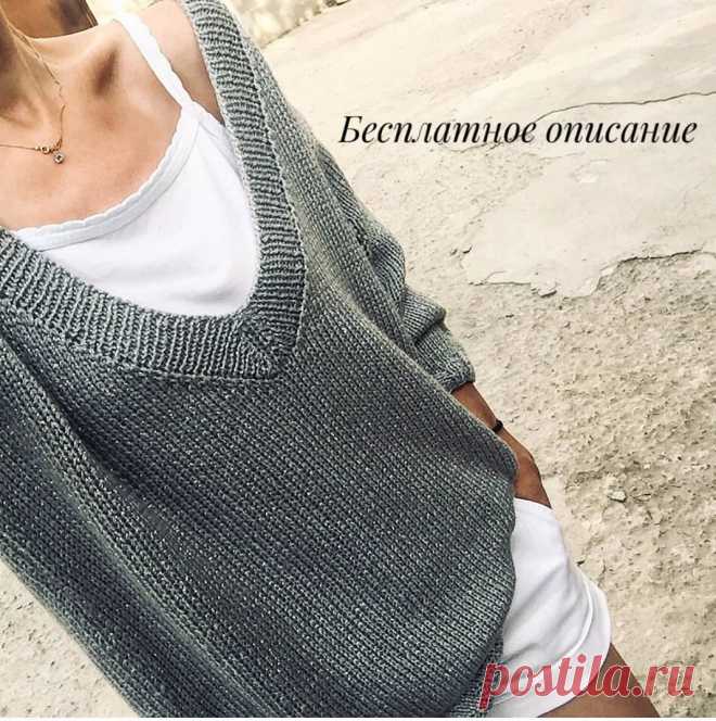 Простой свитер спицами для начинающих