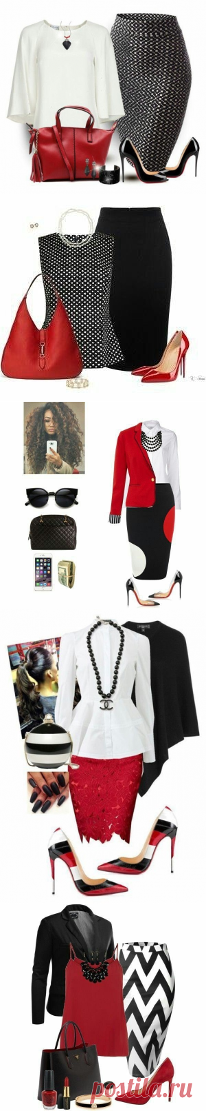 Классическое сочетание: белый+чёрный+красный — Модно / Nemodno