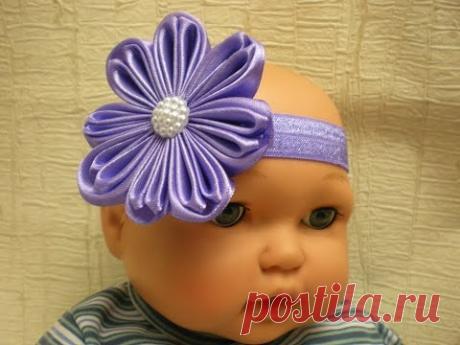 Нежный цветочек Канзаши. Новый лепесток. Повязка для Малышки. /DIY / Flowers Kanzashi /Tutorial.