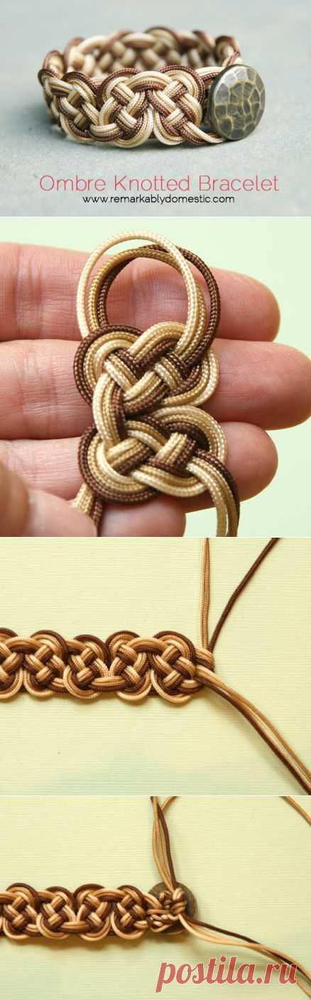 DIY Ombre Knotted браслет