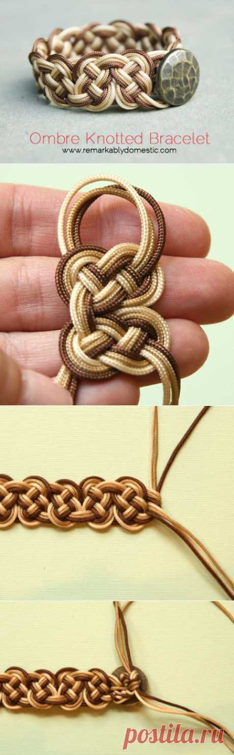 DIY Ombre Knotted браслет