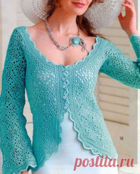 Жакет &quot;Баядерка&quot;. Схема вязания крючком