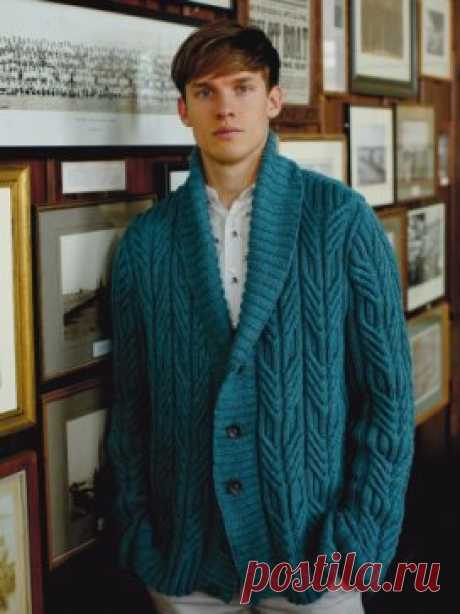 Мужской жакет с шалевым воротником