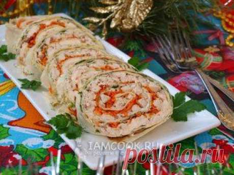 Cook Good - лучшие рецепты, Рулет из лаваша с курицей