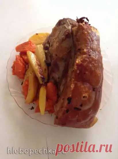 Корейка в рукаве с овощами и грибами