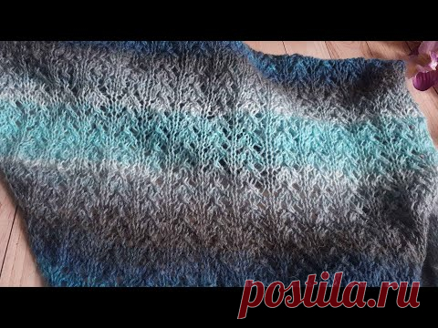 Потрясающий узор спицами для бактуса - YouTube