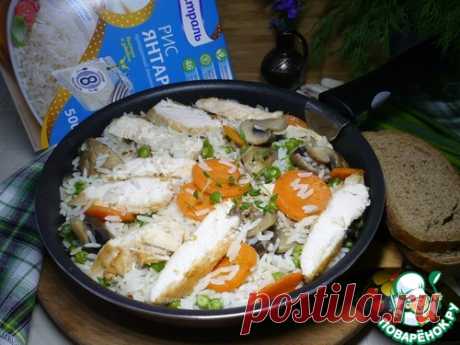 Куриное филе с рисом и грибами - кулинарный рецепт