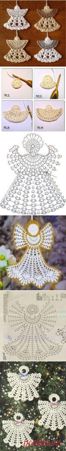 Рождественские ангелочки крючком