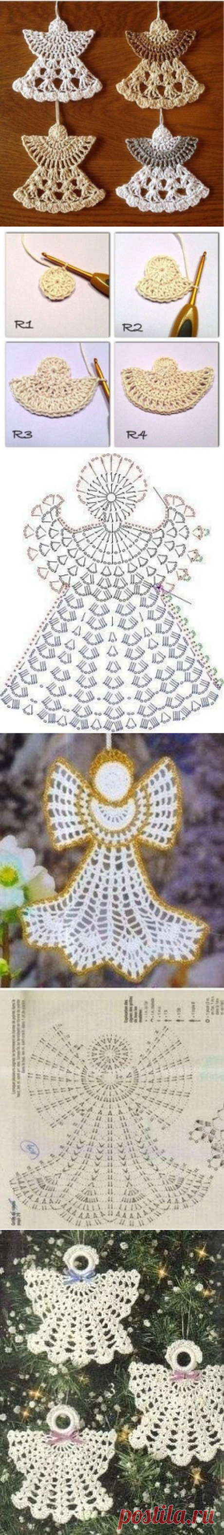 Рождественские ангелочки крючком