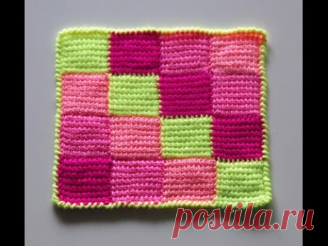 Узор для пледа тунисским крючком (Plaid pattern tunisian hook)