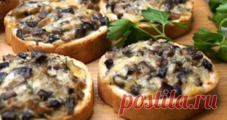 Горячие бутерброды с шампиньонами: ленивый перекус