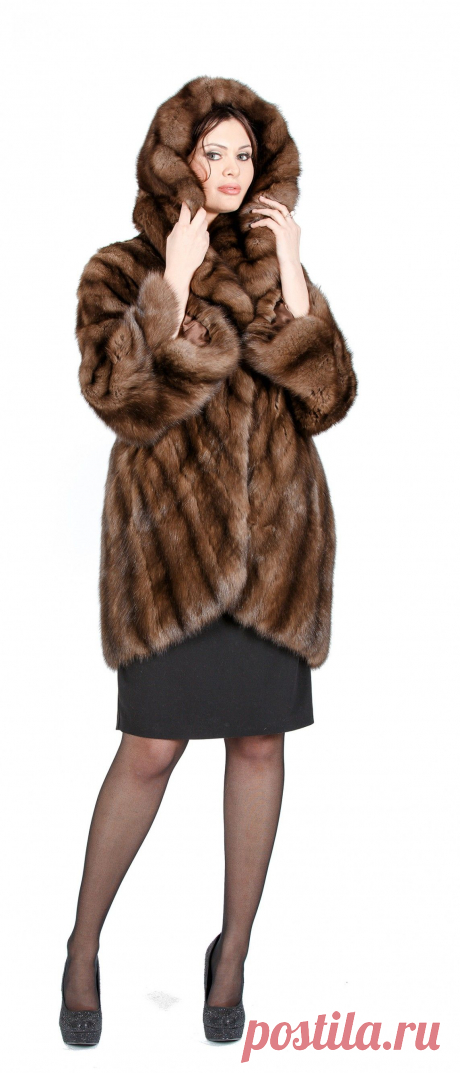 Купить Полупальто из меха соболя, модель 106146 - Цена 2424400