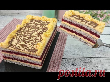 знаменитый быстрый КОРОЛЕВСКИЙ торт с МАКОМ! Без муки и глютена! Очень вкусный, тает во рту!
