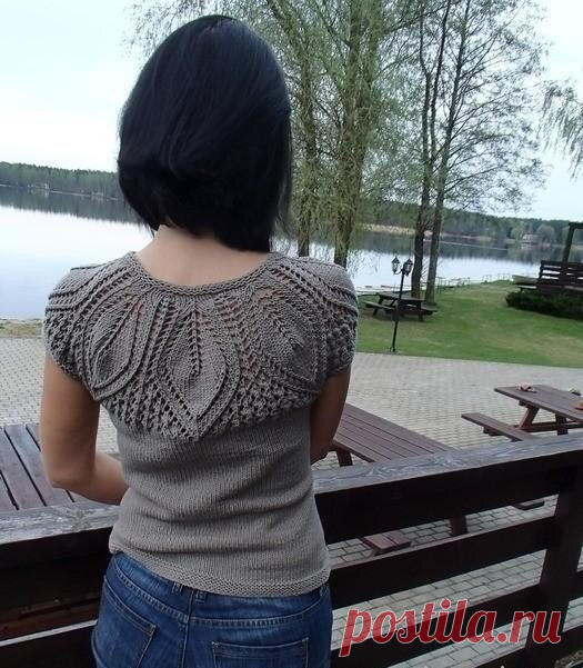 Очаровательная кофточка спицами