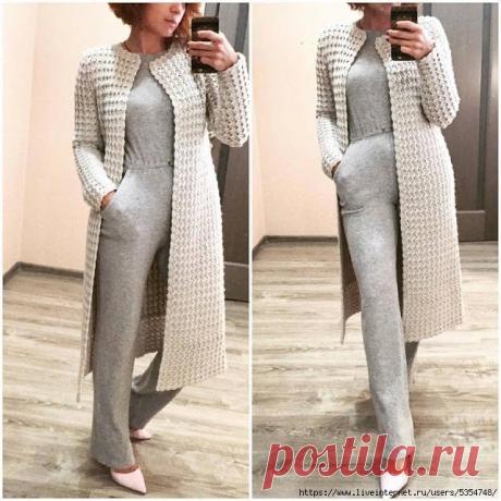 Вязаный крючком кардиган без застежки. Схема