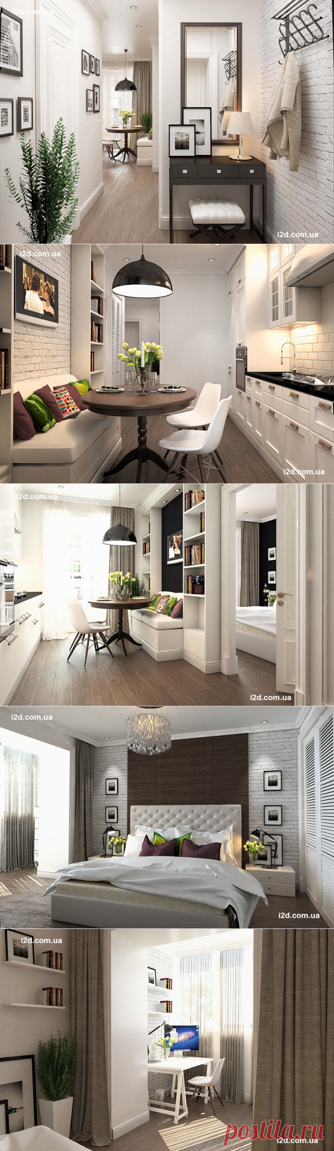 Интерьер маленькой квартиры 40кв.м в скандинавском стиле г Ирпень - Дизайн интерьеров | Идеи вашего дома | Lodgers