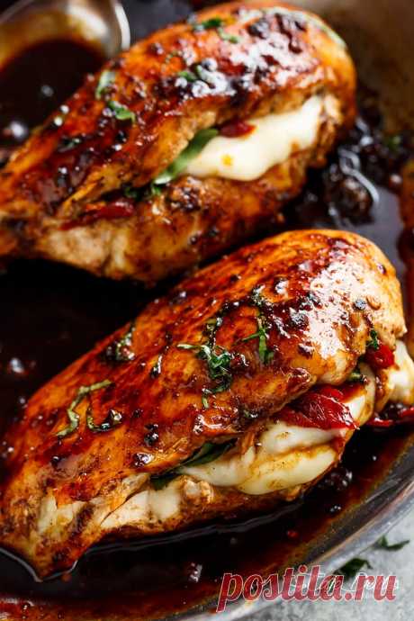 Caprese Stuffed Balsamic Chicken - Cafe Delites